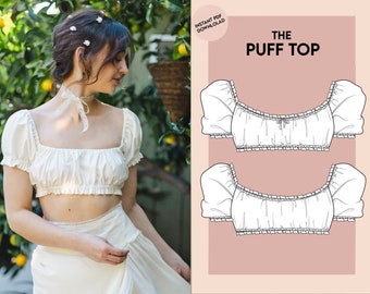 Puff top sewing pattern - cottage core