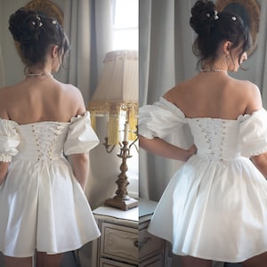Off-the-shoulder Puff Mini Dress main image 1