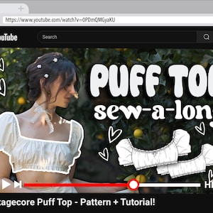 Puff Sleeve Top Sewing Pattern – Instant download PDF image 4