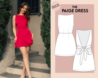 Low back mini dress - Sewing pattern