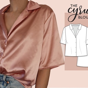 Button up shirt - Notched collar - Sewing Pattern instant PDF download