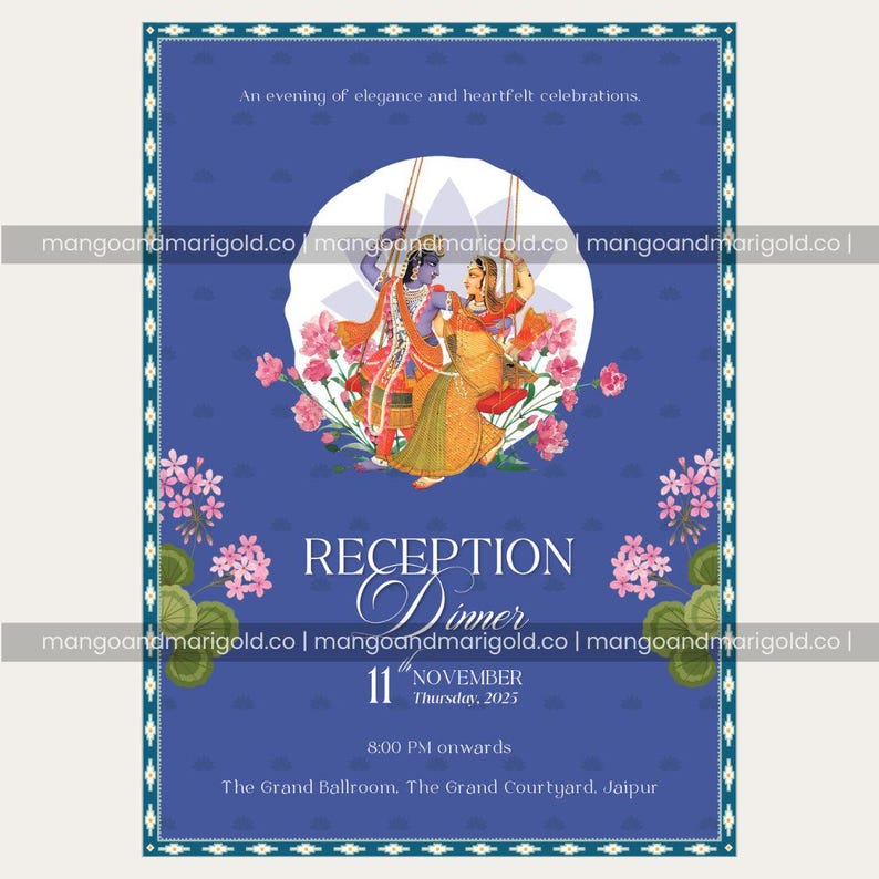 Radha Krishna Theme Indian Wedding Invitation Editable Printable ...