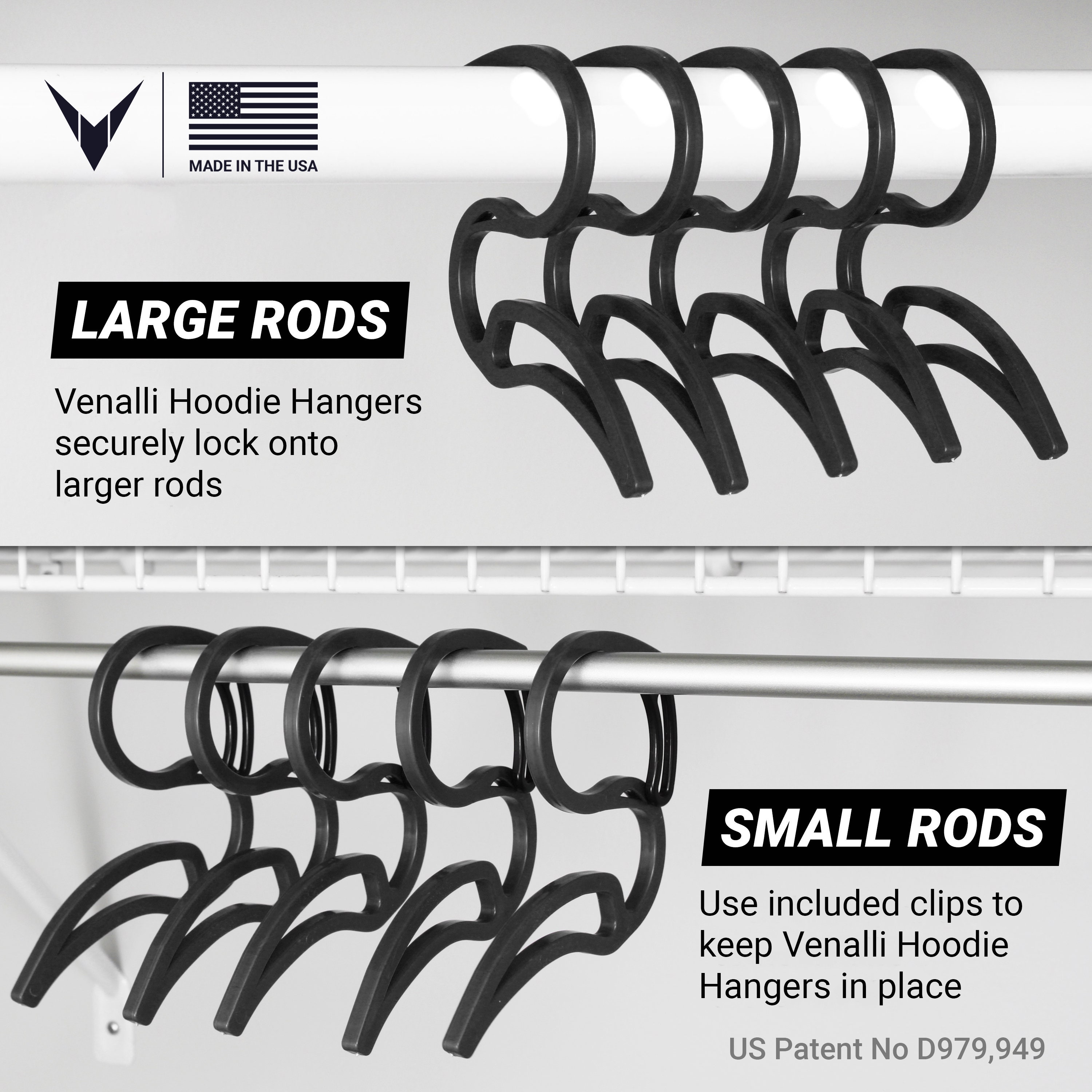 Venalli Hoodie Hangers Hangers Designed for Hoodies set of 10