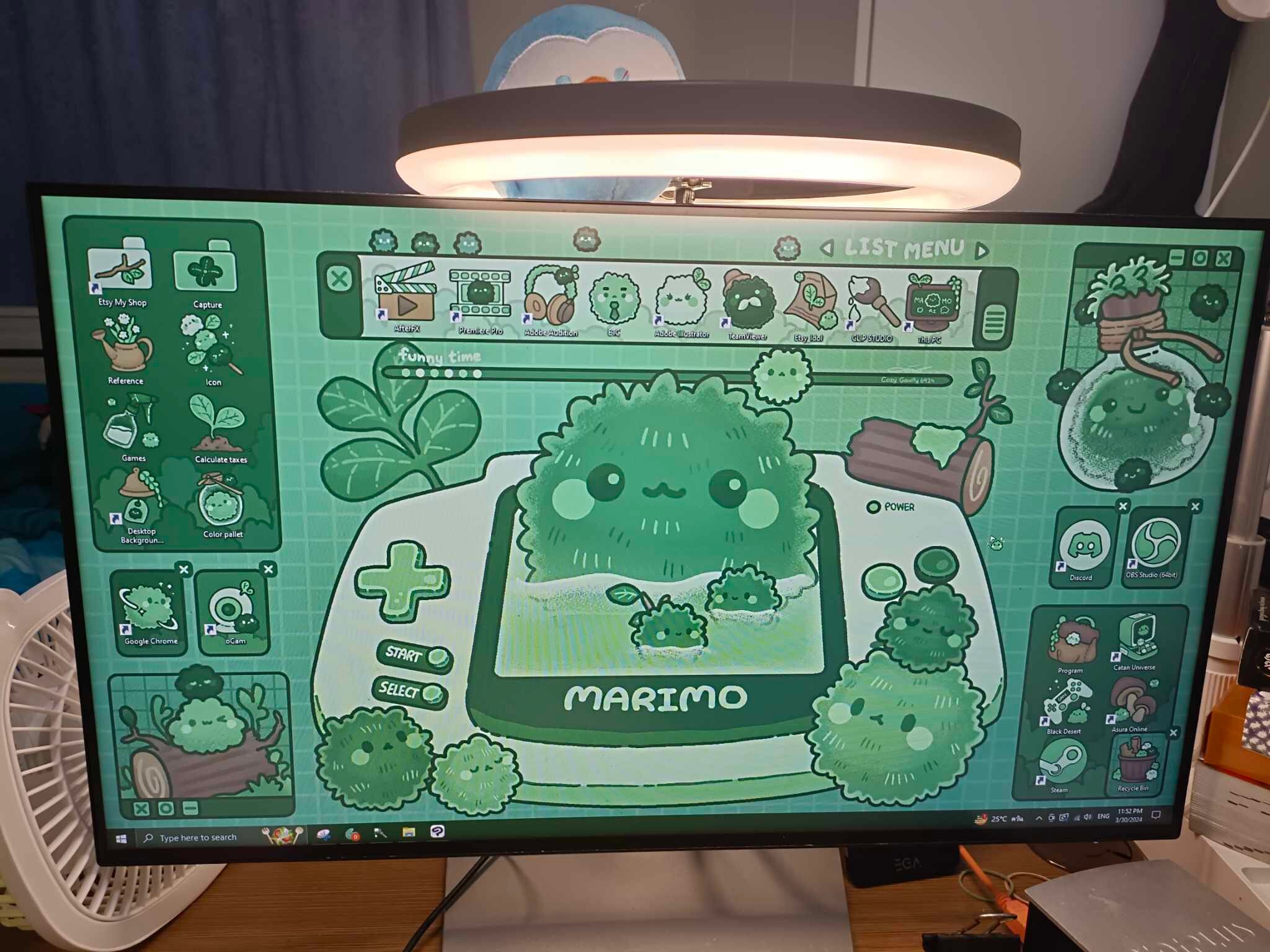 Marimo ミニゲーム ウルトラワイド デスクトップ壁紙オーガナイザー
