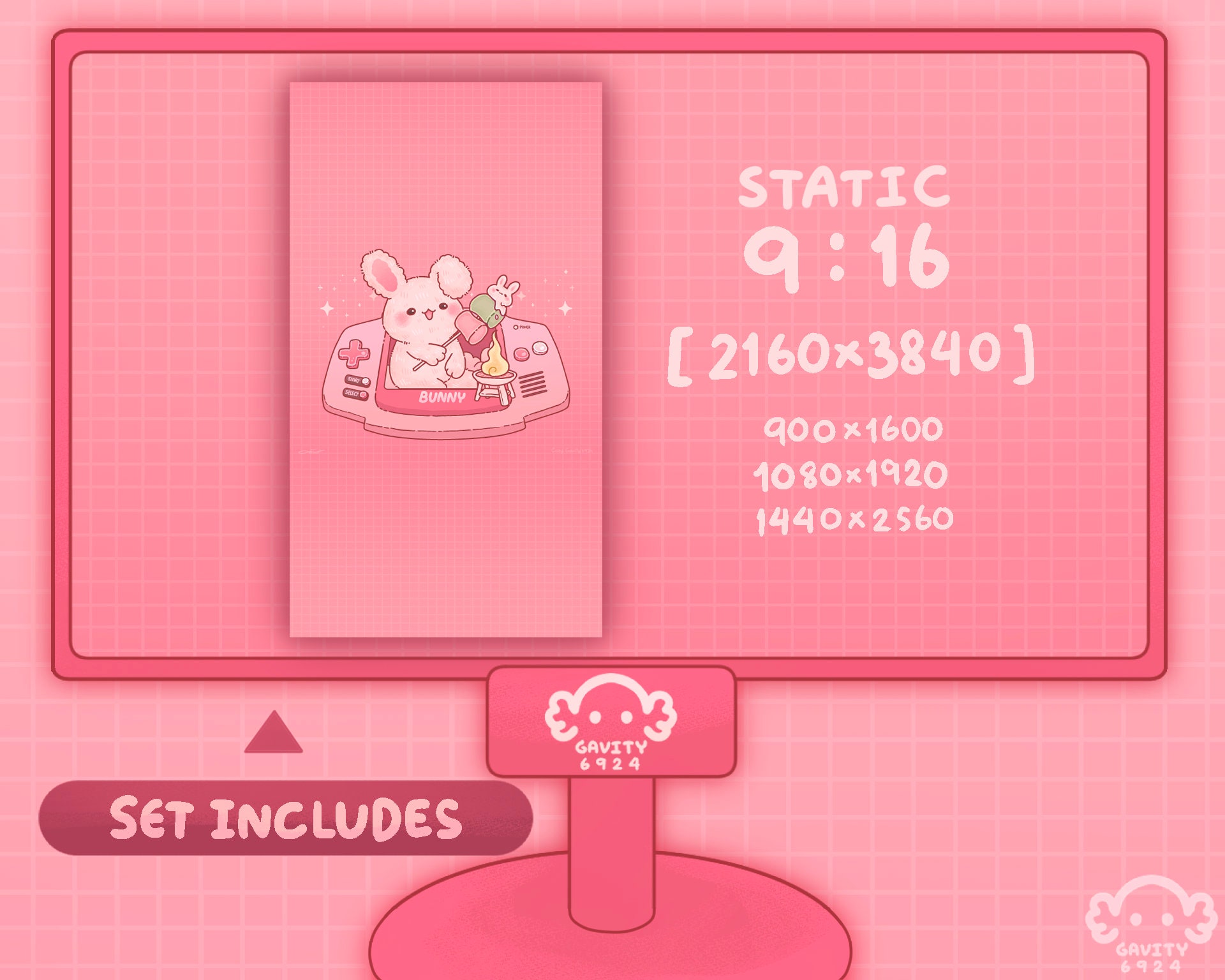 Bunny Sweety Ultrawide Desktop Wallpaper Organizer Set: Animated