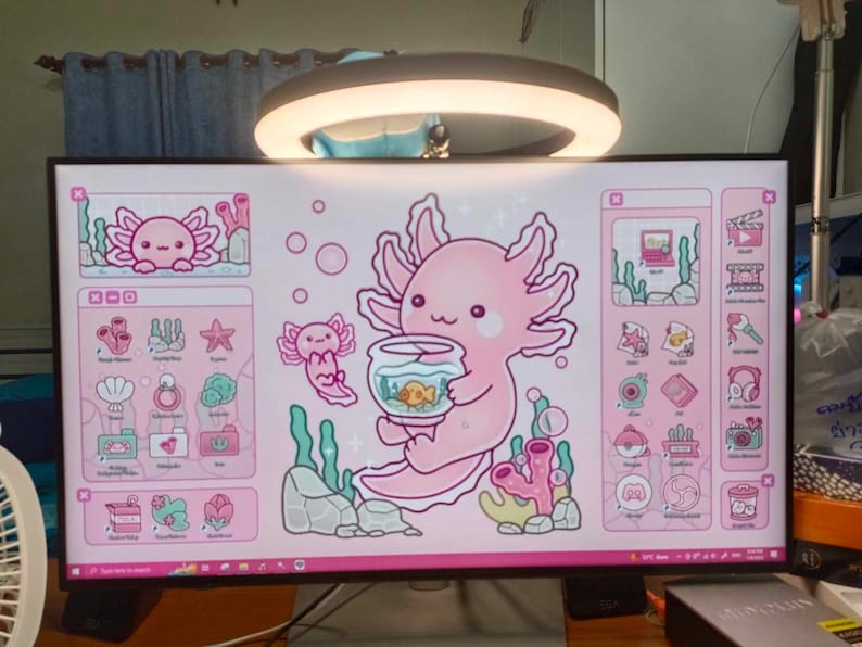 Desktop Theme Background Windows and Mac Axolotl Wallpaper Organizer ...