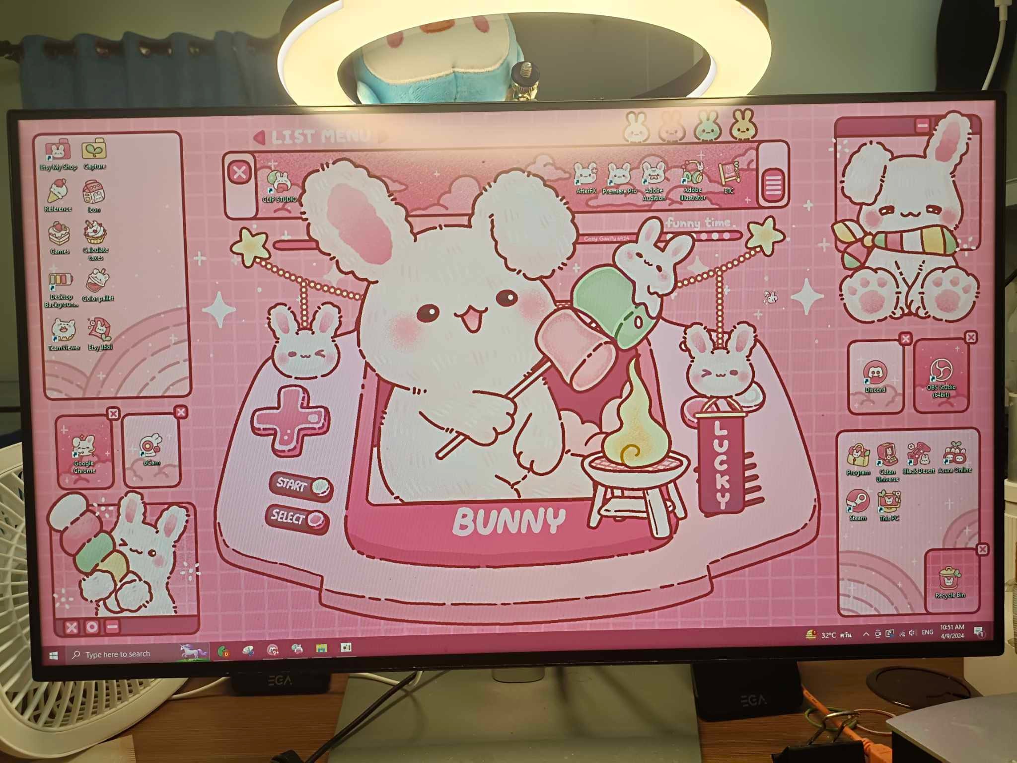 Windows/mac Bunny Sweety Desktop Wallpaper Organizer Set – Cute