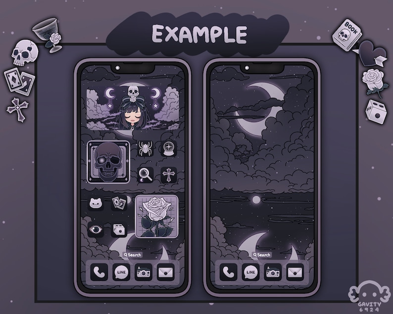 Gothic
Phone wallpaper
Gothic icons
Gothic wallpaper
gaming gift
iphone theme
ios theme
phone icons
phone theme
phone customization
app icons
black and white
kawaii wallpaper