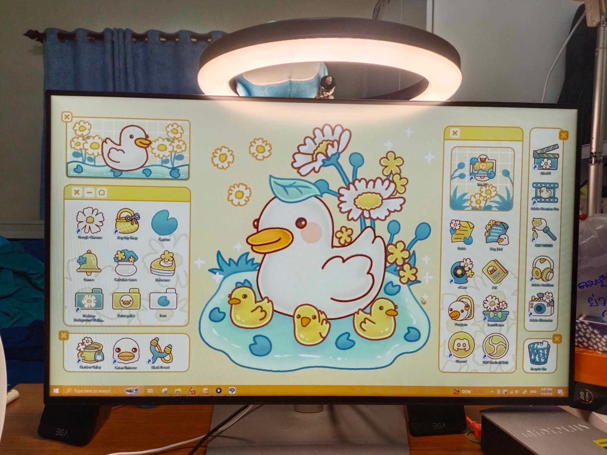 Window Duck Folder Desktop Theme Background Windows and Mac Duck and Daisy Wallpaper ...