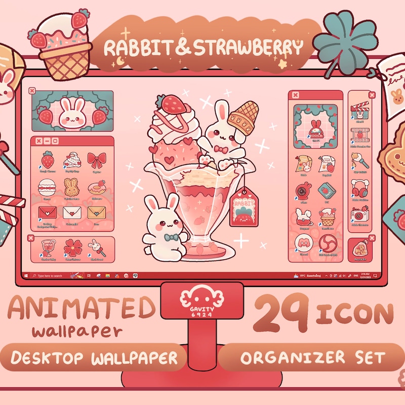 Desktop Wallpaper Rabbit - Etsy