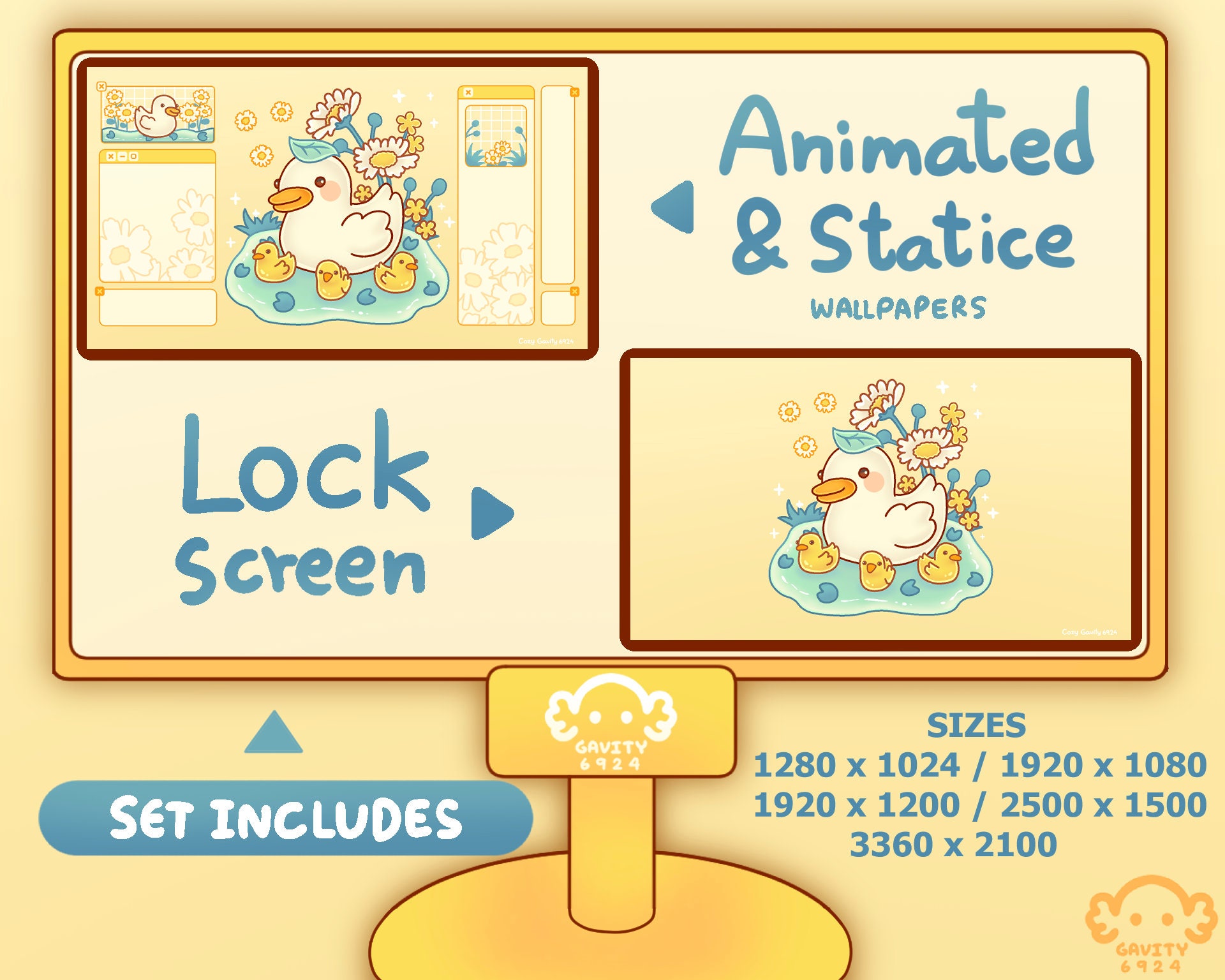 Window Duck Folder Desktop Theme Background Windows and Mac Duck and Daisy Wallpaper ...