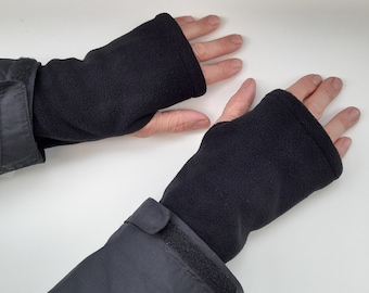 Men's Fleece Fingerless Mitts Gloves Polyester