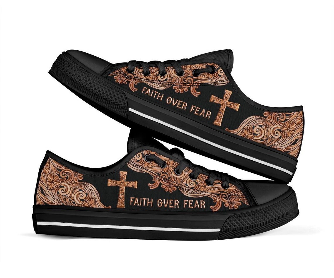 Faith Over Fear Unisex Canvas Low Top Shoes Christian Shoes Etsy