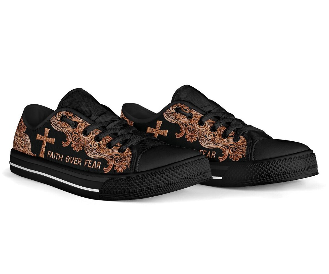 Faith Over Fear Unisex Canvas Low Top Shoes Christian Shoes Etsy