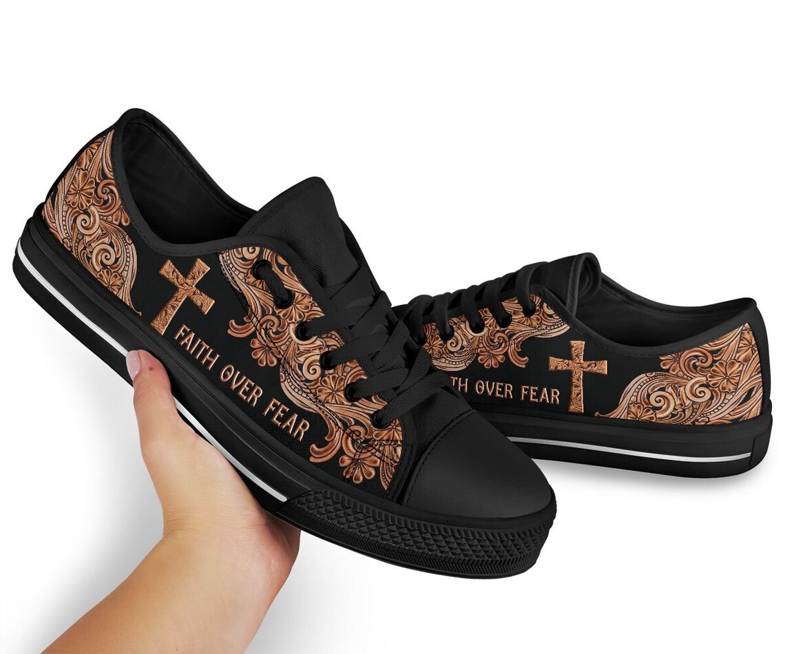Faith Over Fear Unisex Canvas Low Top Shoes Christian Shoes Etsy