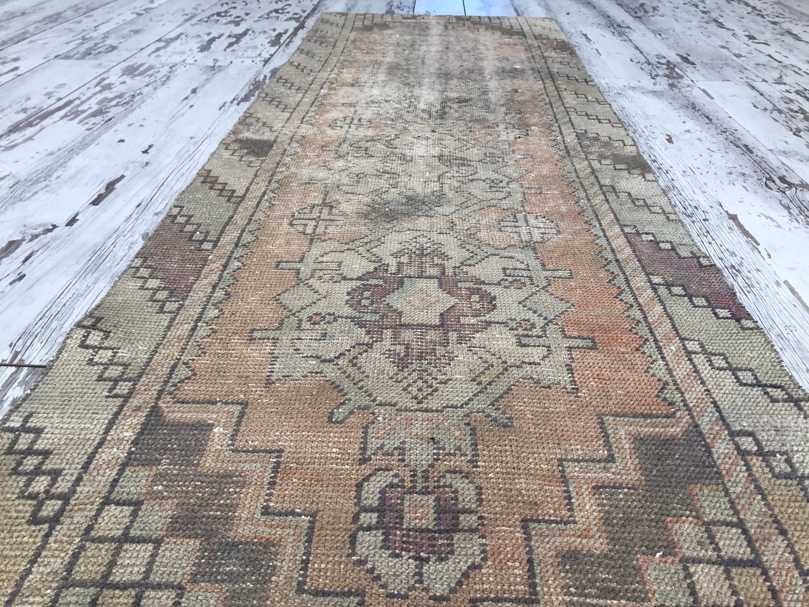 Oushak Runner Rug 2.6x8.4 ft Turkish Runner Oriental Vintage Etsy