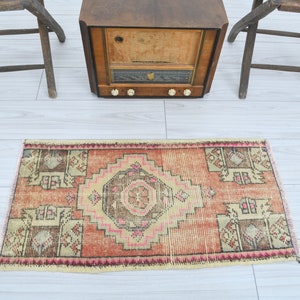 2x3 Turkish Rug, Vintage Rug Small,Oushak Rug 2x3,Bahtroom,Doormat Rug,Small Rug,Muted Rug,Small Turkish Rug,Mini Rug,2x3 Rug,Handmade,55