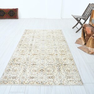 4x7 Rug,Oushak Turkish Rug,Faded,Vintage Area Rug,Wool Rug,Oushak Rug 4x7,Handmade Area Rug,4x7 Vintage Rug,Muted,Neutral Rug,Rug,Carpet,934