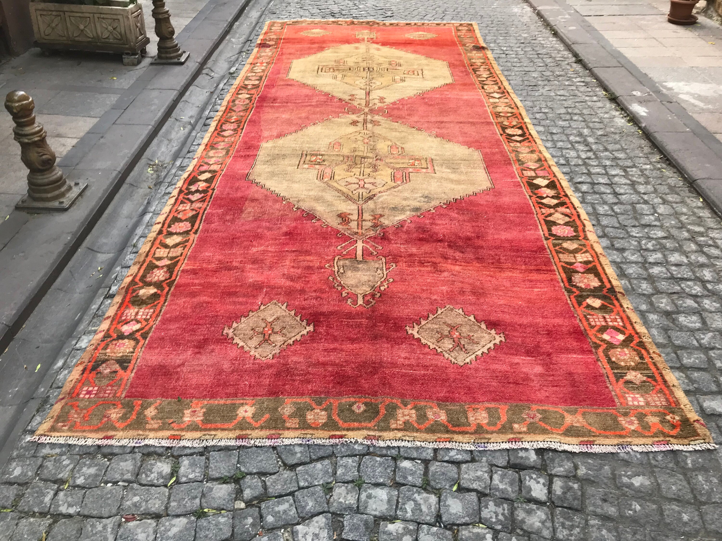 Long oushak Runner Rug,