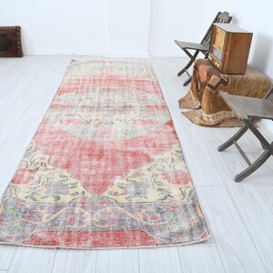 4x11 Runner, Turkish Runner Rug,Vintage Runner 4x11,Oushak Rug Runner,Carpet,Neutral Runner Rug,Muted Rug,4x11 Rug,Faded,Runner,Wool Rug,123