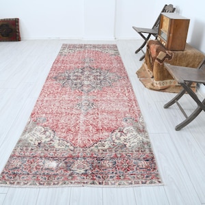 4x11 Runner, Turkish Runner Rug,Vintage Runner 4x11,Oushak Rug Runner,Carpet,Neutral Runner Rug,Muted Rug,4x11 Rug,Faded,Runner,Wool Rug,151