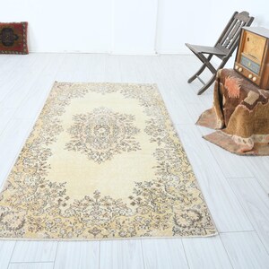 4x7 Rug, Muted Turkish Rug,Natural Vintage Rug,Oushak Rug 4x7,Muted Area Rug,Faded Rug,4x7 Turkish Rug,Handmade Wool Rug,Turkey Carpet,954