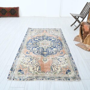 4x7 Rug, Muted Turkish Rug,Natural Vintage Rug,Oushak Rug 4x7,Muted Area Rug,Faded Rug,4x7 Turkish Rug,Handmade Wool Rug,Turkey Carpet,889