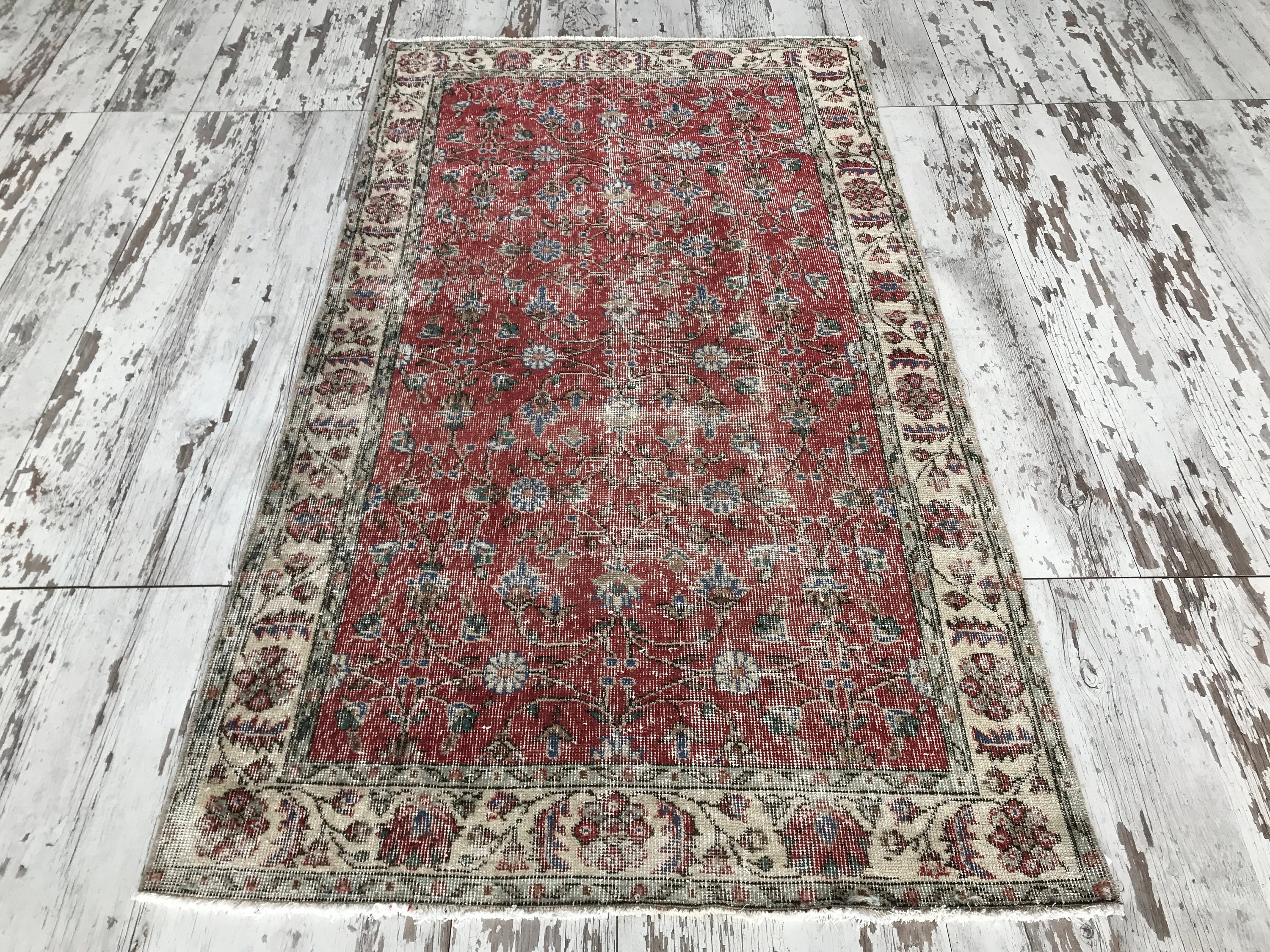 wool rug oushak rug knotted rug 822K 1.6 x 3.8 ft bohemian rug carpet rug bathroom rug vintage rug ethnic rug Boho decor rug
