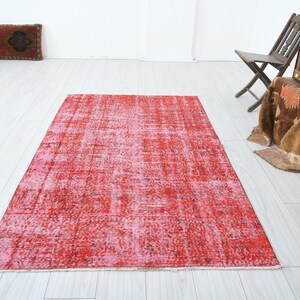 4x7 Rug, Muted Turkish Rug,Natural Vintage Rug,Oushak Rug 4x7,Muted Area Rug,Faded Rug,4x7 Turkish Rug,Handmade Wool Rug,Turkey Carpet,603