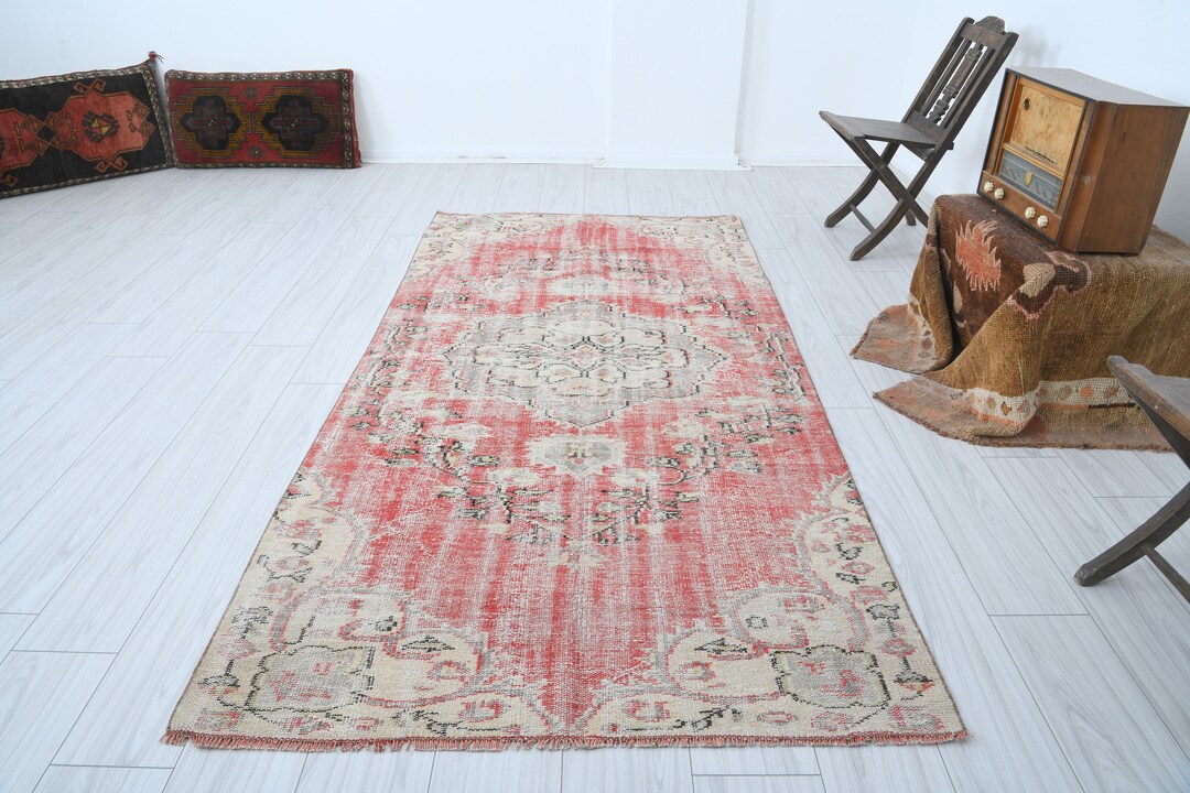 4x9 Runner, Turkish Runner Rug,vintage Runner 4x9,oushak Rug Runner ...