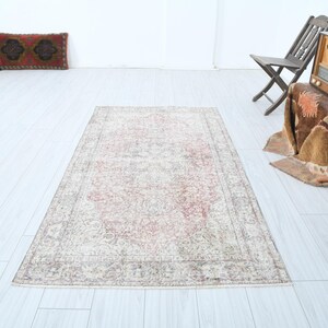 4x7 Rug, Muted Turkish Rug,Natural Vintage Rug,Oushak Rug 4x7,Muted Area Rug,Faded Rug,4x7 Turkish Rug,Handmade Wool Rug,Turkey Carpet,908