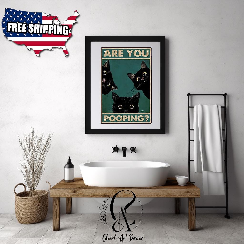 Vintage Black Cat Metal Sign - 'I Do What I Want' Funny Wall Decor, 8x12 Inch Retro Tin Sign For Bedroom, Kitchen, Bathroom