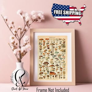 Vintage Mushrooms Metal Tin Signs / Home Wall Decor 8&quot; x 12&quot; / Wall Decor / Tin Sign For Bedroom Living Room.