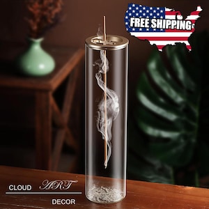 Incense Holder, Incense Holder for Sticks with Glass Ash Catcher,Incense Burner for Meditation Yoga Spa Room Decor