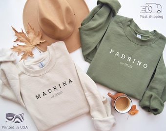 Personalized Madrina Proposal Sweatshirt Custom Padrino Crewneck Godparent Proposal Gift Godmother Godfather Matching Outfits Gift