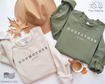 Personalized Godparent Proposal Sweatshirt, Custom Matching Gift For Godmother & Godfather, Madrina Padrino Crewneck Outfits