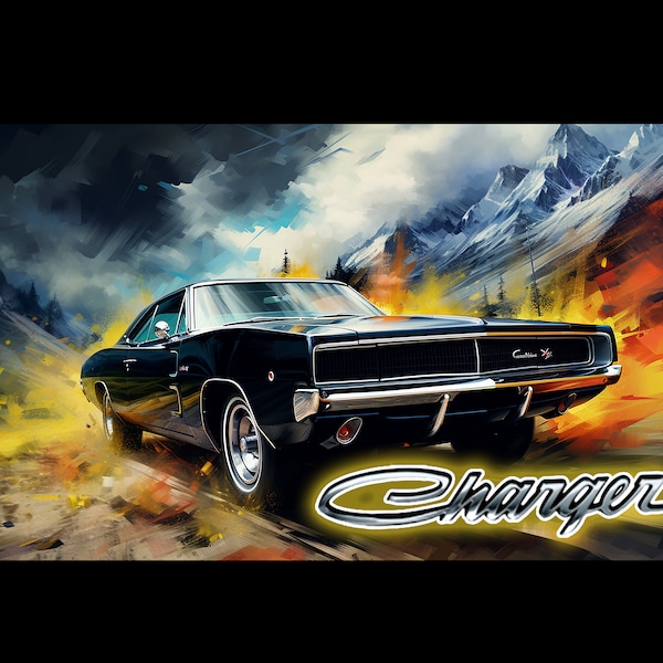 68 Dodge Charger 20 oz Skinny Tumbler Wraps_Grp1, 4 x Sublimation Designs, Straight tumbler Wrap, Instant Digital Download PNG