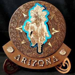 Personalized Aztec Calendar Aztec Warrior Popo and Izta, Cultural Art