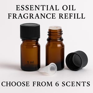 Essential Oil Refill – 5ml Glass Bottle with Dropper Cap – Fragrance for Car Fresheners, Choose from 6 Scents