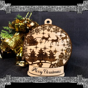 Personalized Christmas Scene Snow Globe Ornament