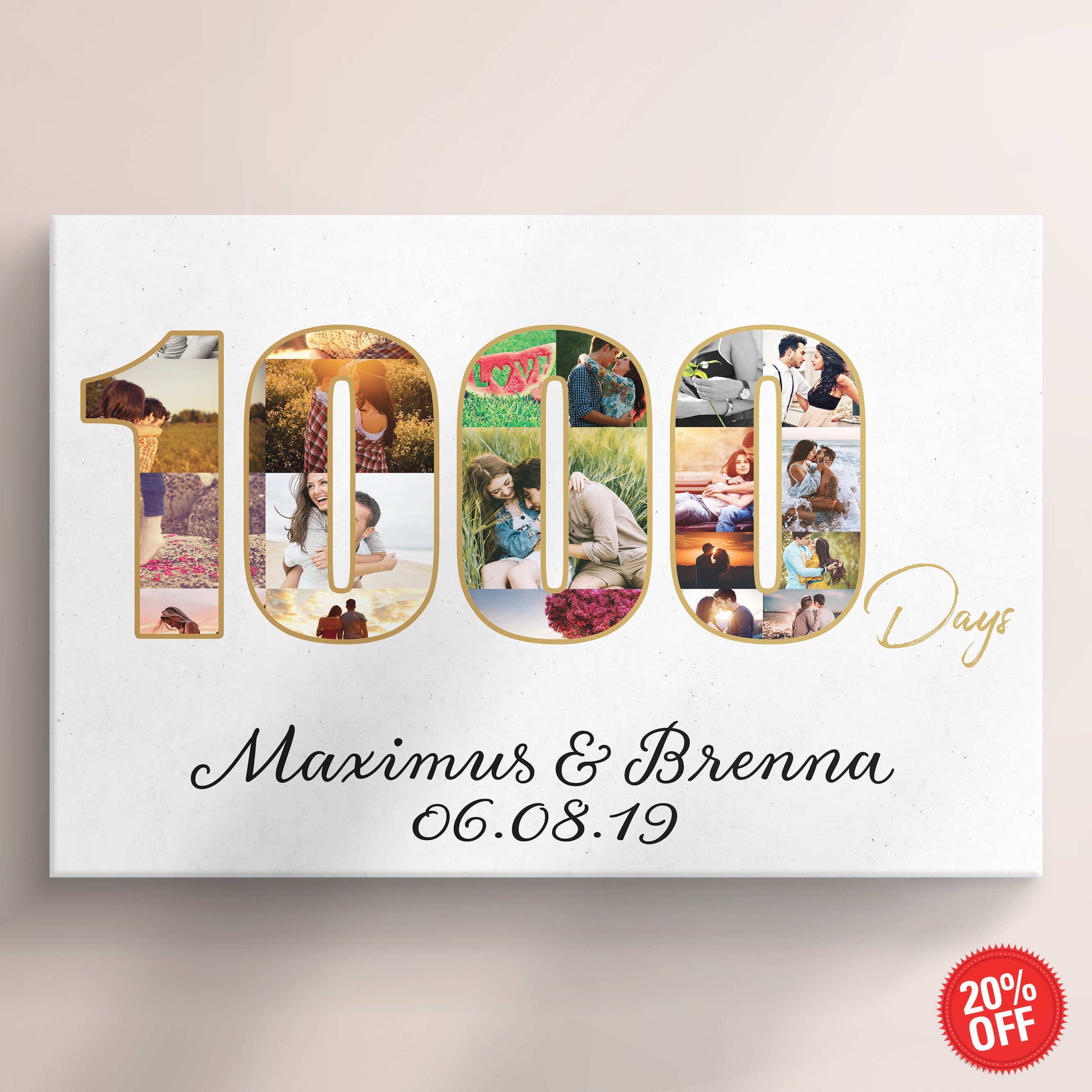 Personalized 1000 Day Anniversary Canvas Unique Anniversary | Etsy