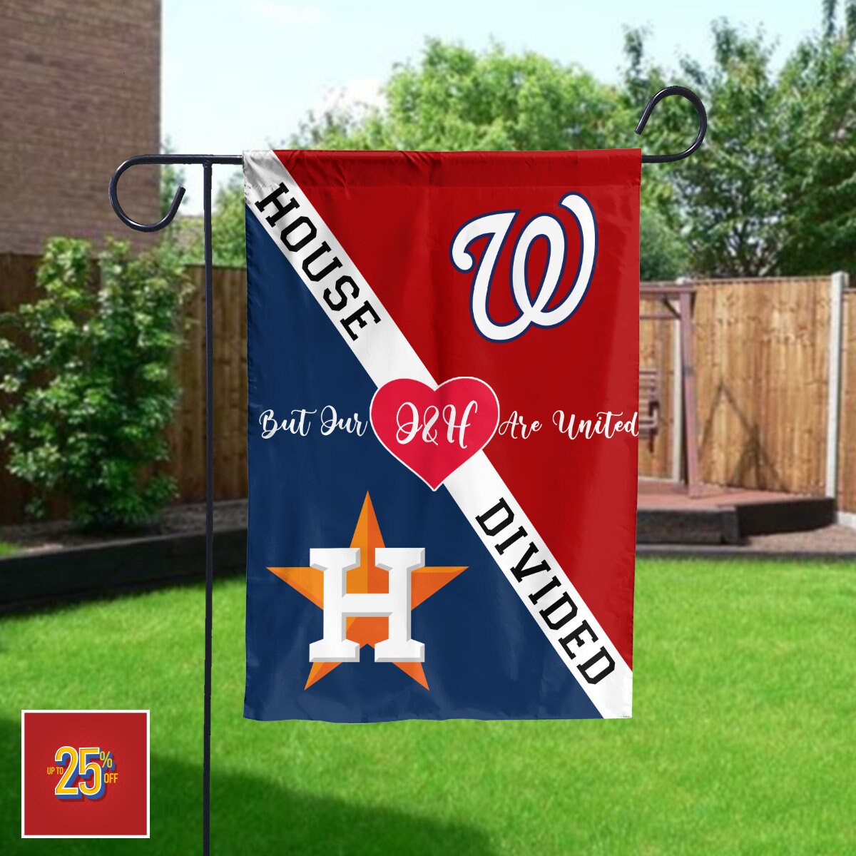 Custom House Divided Garden Flag 12 x 18 Cualquier equipo | Etsy
