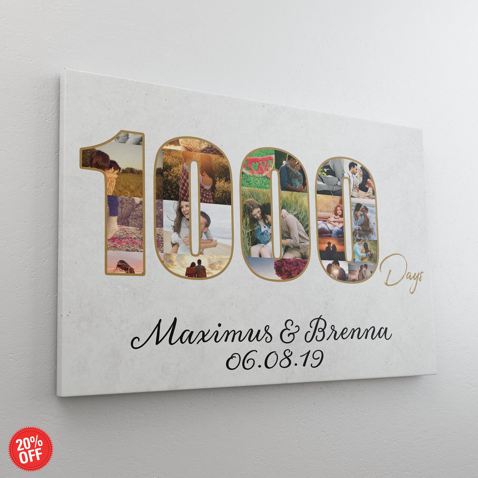 Personalized 1000 Day Anniversary Canvas Unique Anniversary Etsy