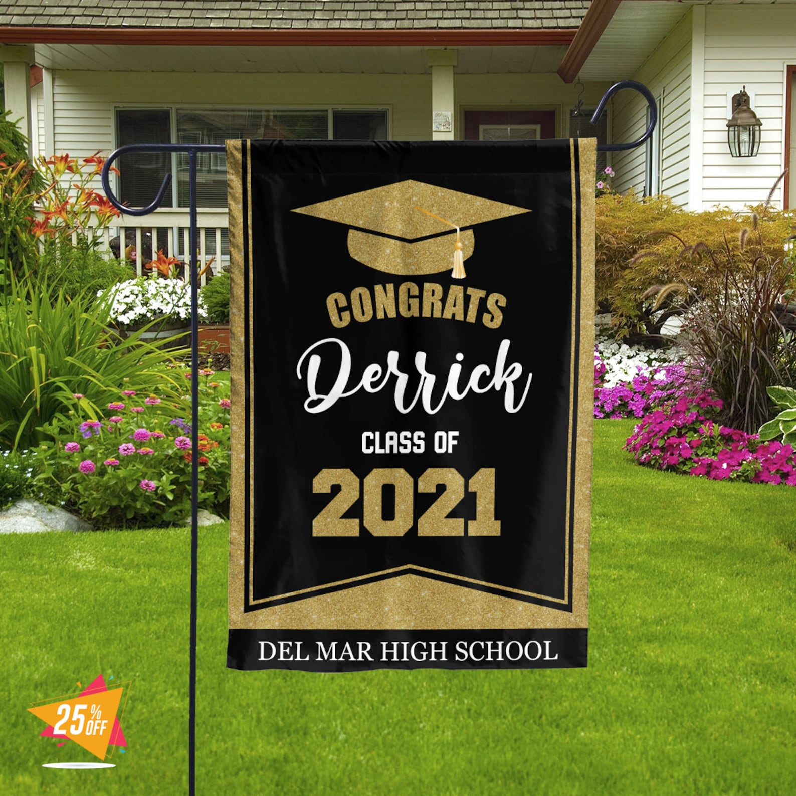 Custom Graduation Yard Sign Garden Flag Grad Gift Graduation Etsy