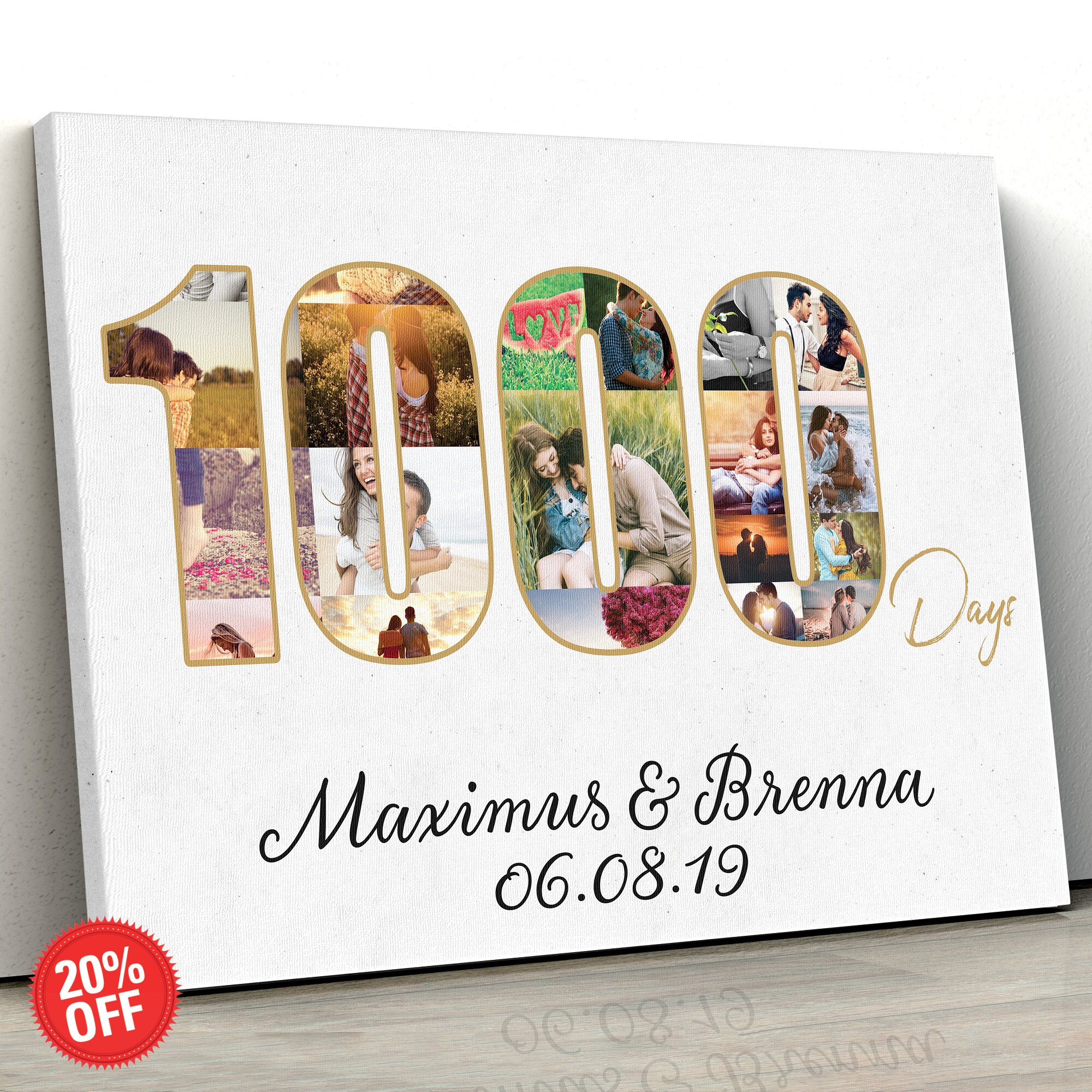 Personalized 1000 Day Anniversary Canvas Unique Anniversary | Etsy