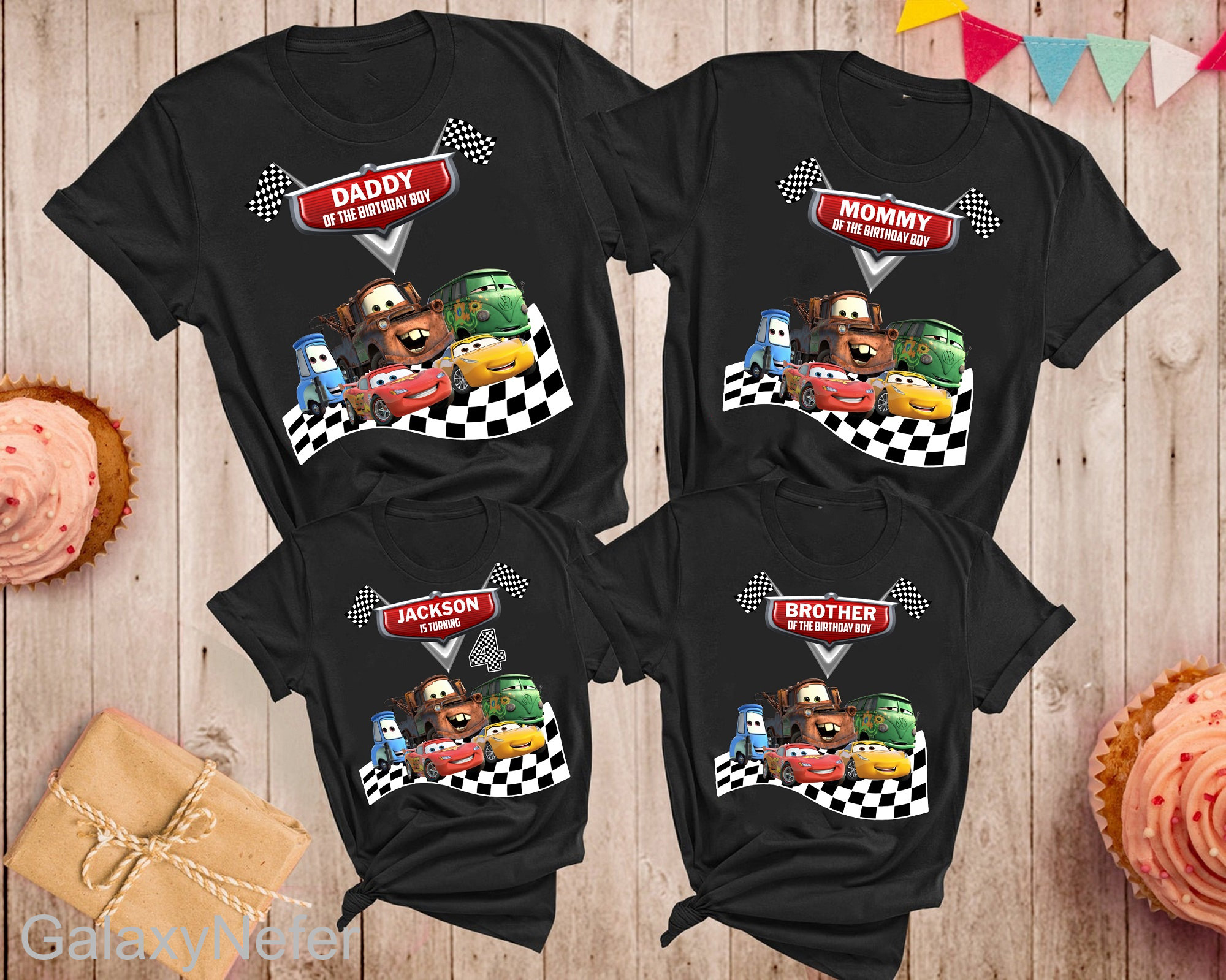 cars birthday shirts for family