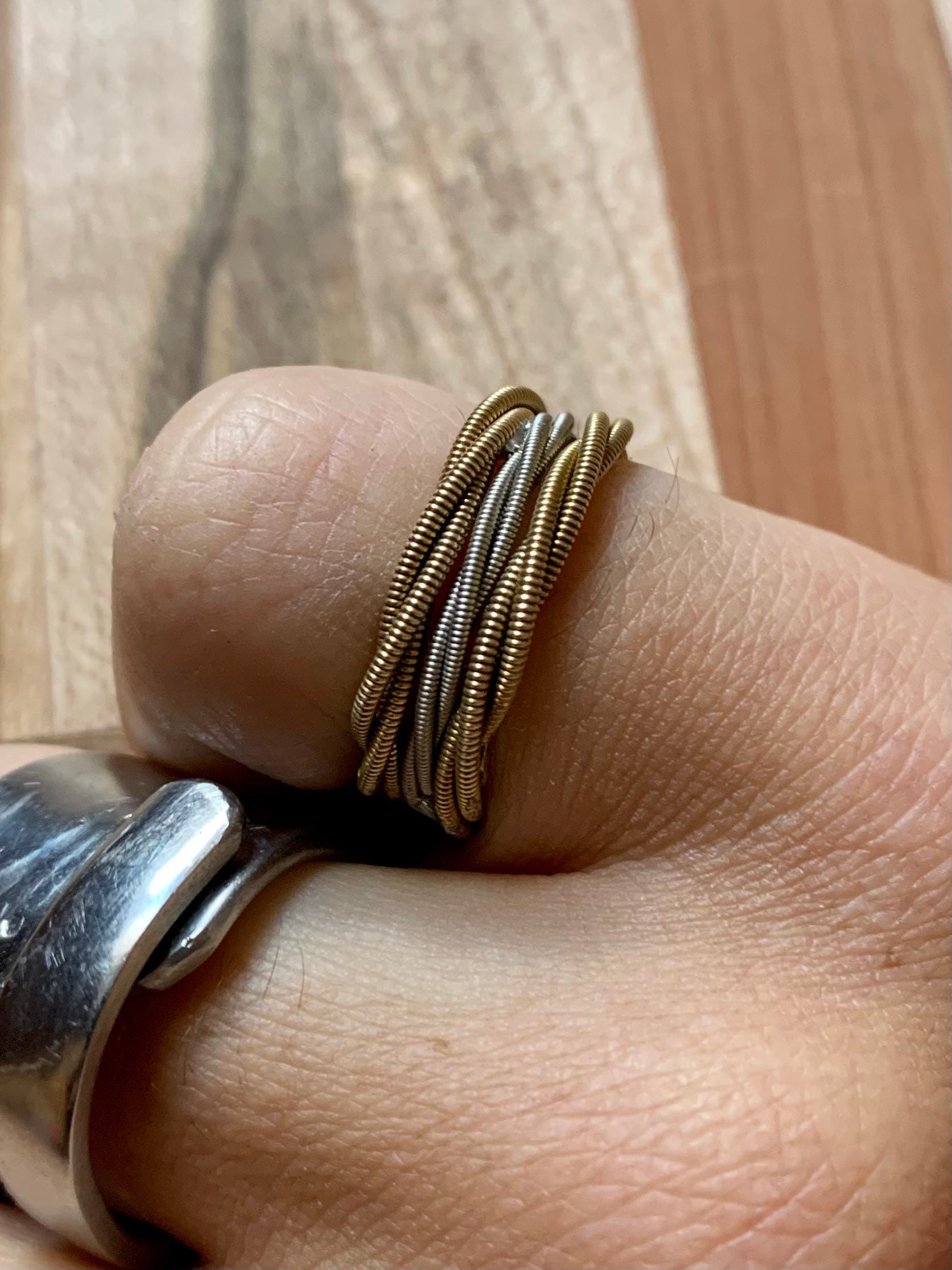 Bronze and Sliver Triple Stacked Guitar String Ring - Etsy