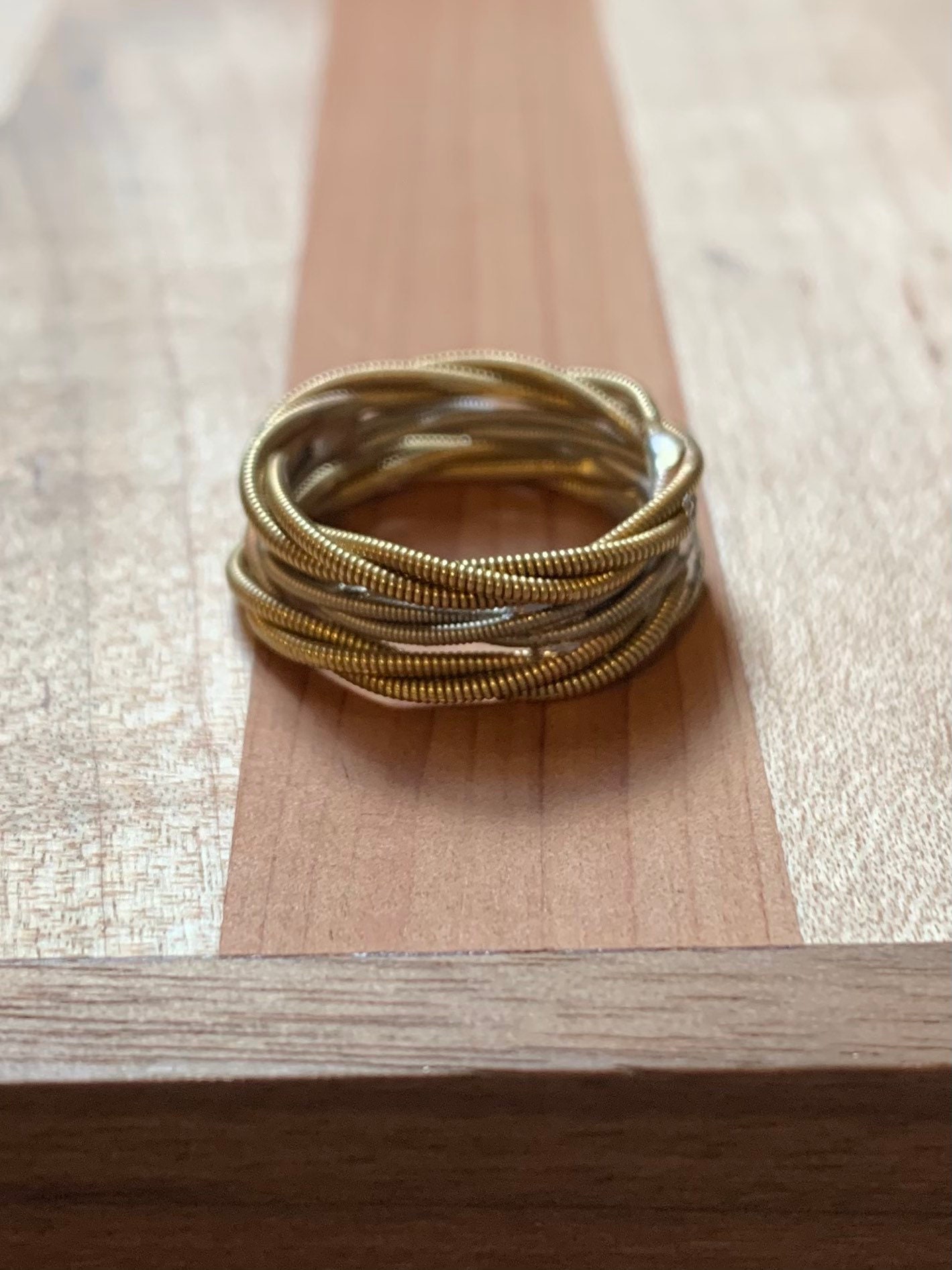 Bronze and Sliver Triple Stacked Guitar String Ring - Etsy