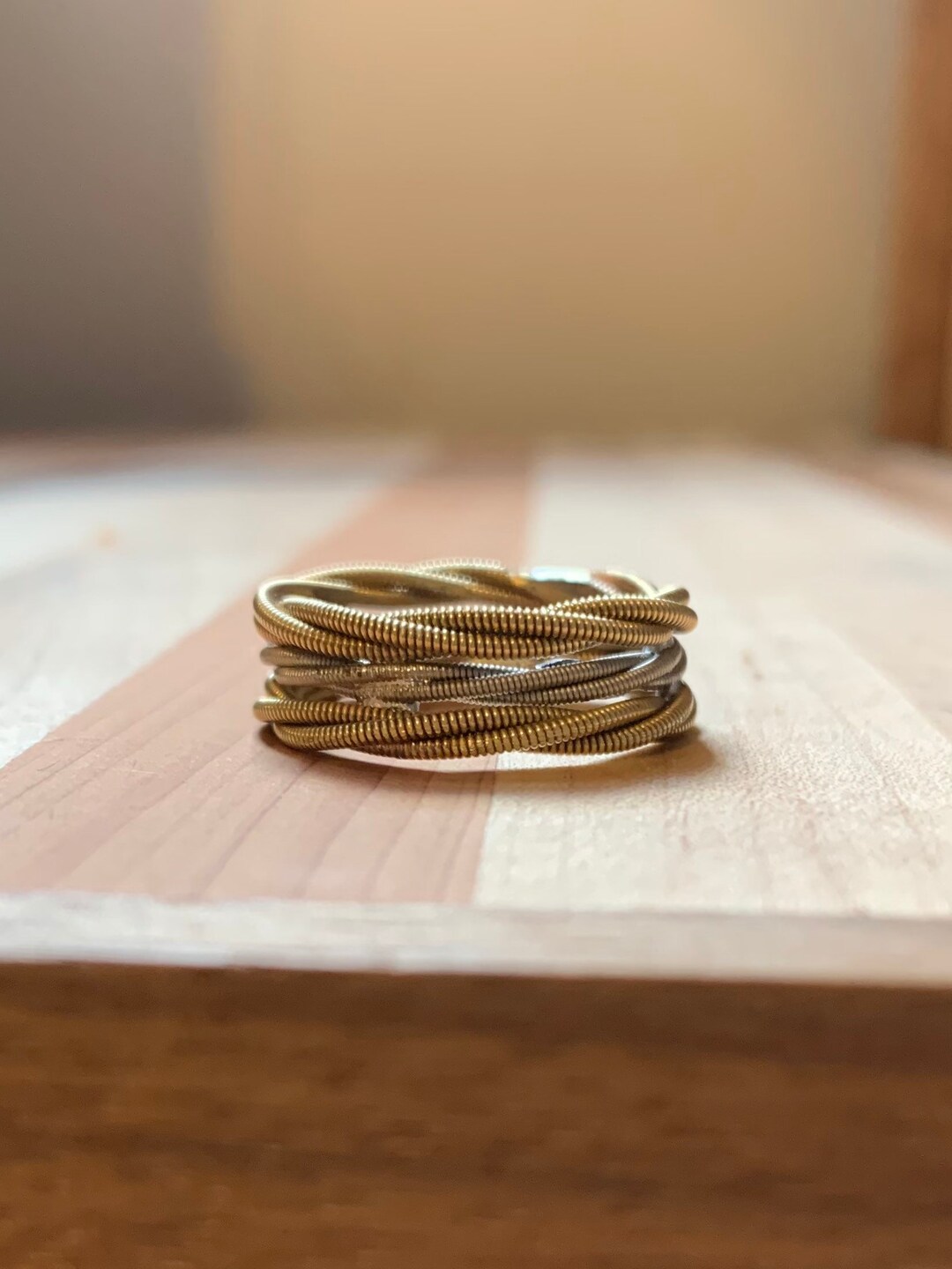 Bronze and Sliver Triple Stacked Guitar String Ring - Etsy