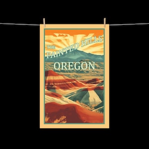 Póster de viaje de estilo vintage de The Painted Hills, Oregón
